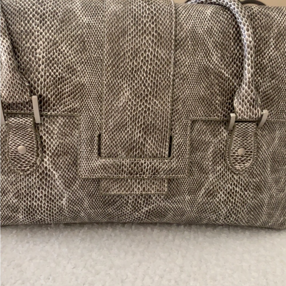 Elegant Snake Print Leather Handbag by Charlie Lapson - Picture 6 of 17